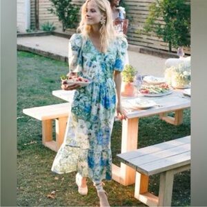 Tuckernuck Jardin de Fleurs Violet Floral Midi Dress